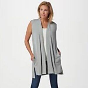 Every Day by Susan Graver Liquid Knit Open Front Vest  XL
